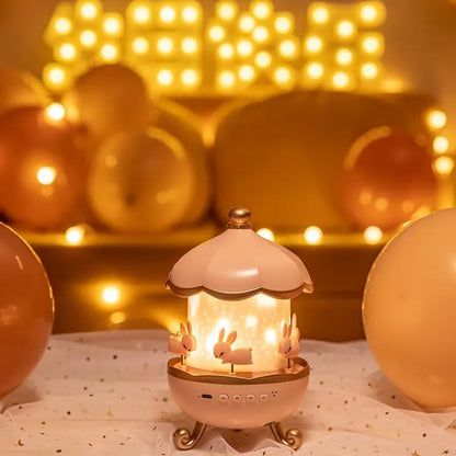 Plastic Bunny Carousel Night Light Projector