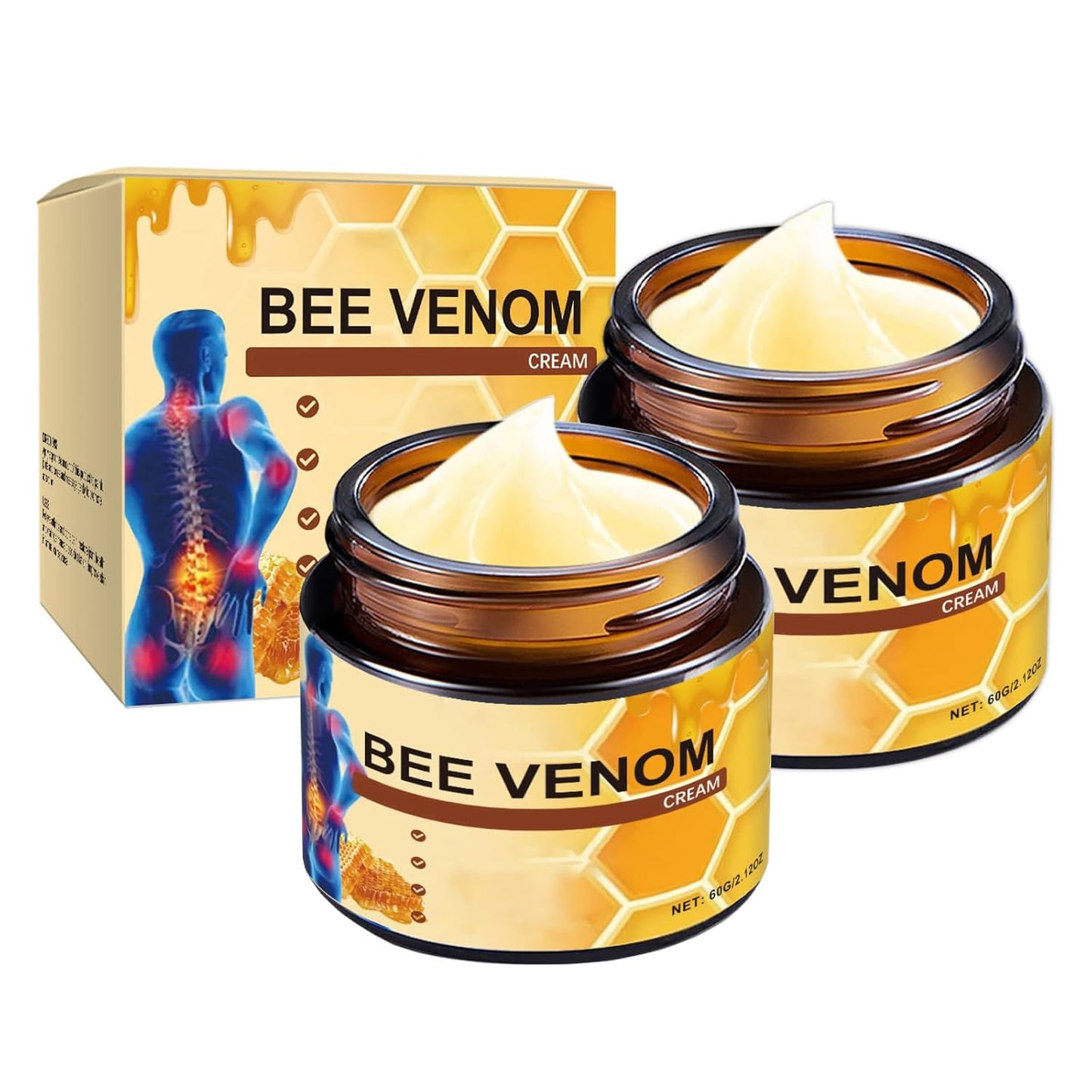 OSFRIAGE Bee Venom Joint Gel, Professional Bee Venom Ointment,Bee Venom Cream,Bee Venom Joint and Bone Cream for Back, Knee, Hands, Neck, Feet