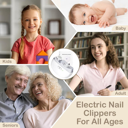 Electric Nail Clipper, Automatic Clipper With 2-Speed File For Adults, Baby Safe Fingernail Drill, Cutter & Shine Buffer 2-In-1 Manicure Pedicure Tool