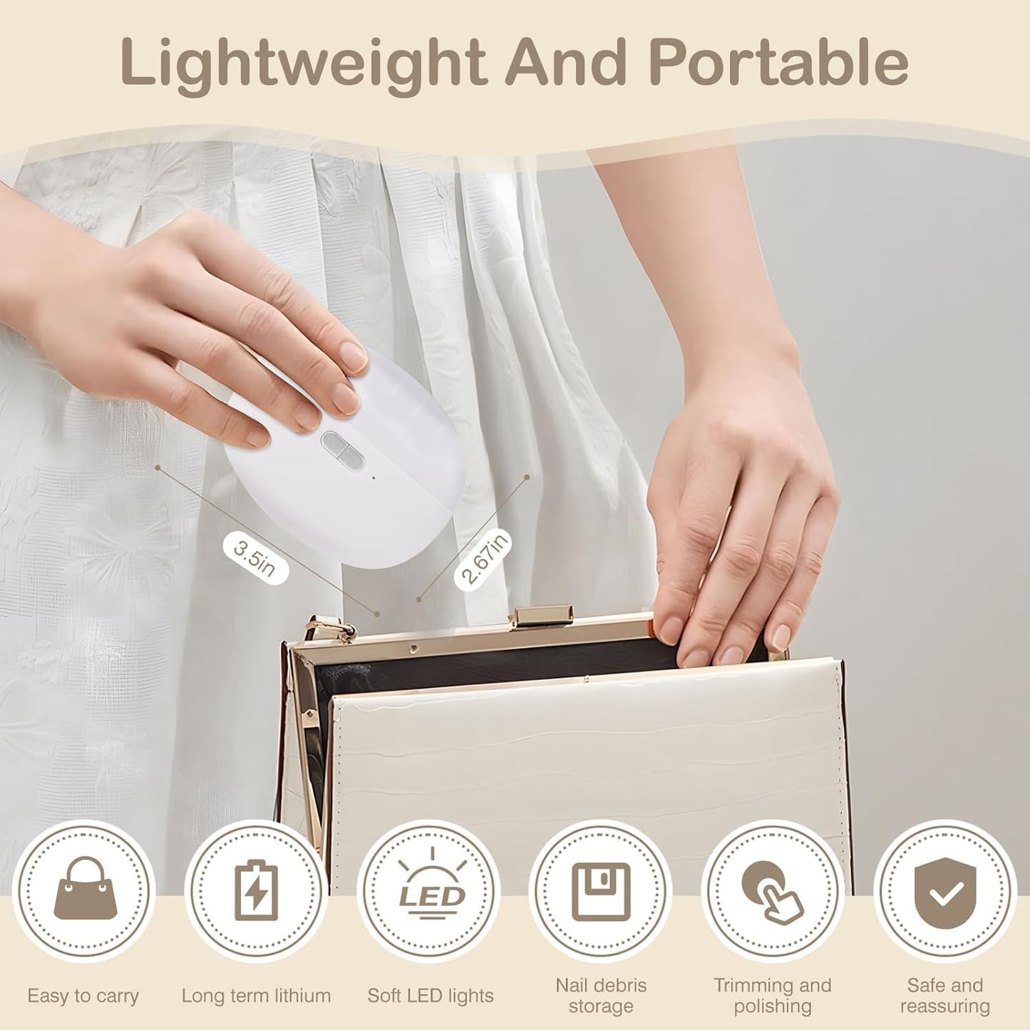 Electric Nail Clipper, Automatic Clipper With 2-Speed File For Adults, Baby Safe Fingernail Drill, Cutter & Shine Buffer 2-In-1 Manicure Pedicure Tool