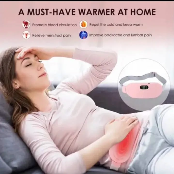 Electric Heating Pad for Period Pain – Portable Cramp Relief Belt for Women | Adjustable Heat & Vibration, USB Rechargeable Warm Pad for Abdomen & Lower Back Pain Relief