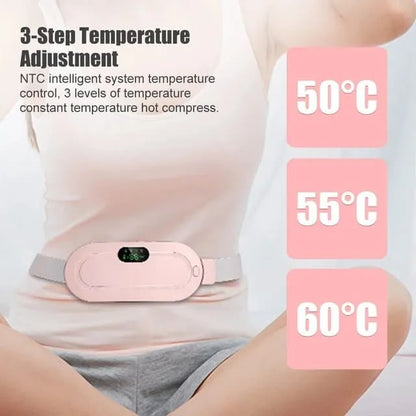 Electric Heating Pad for Period Pain – Portable Cramp Relief Belt for Women | Adjustable Heat & Vibration, USB Rechargeable Warm Pad for Abdomen & Lower Back Pain Relief