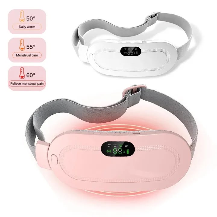 Electric Heating Pad for Period Pain – Portable Cramp Relief Belt for Women | Adjustable Heat & Vibration, USB Rechargeable Warm Pad for Abdomen & Lower Back Pain Relief