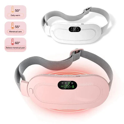 Electric Heating Pad for Period Pain – Portable Cramp Relief Belt for Women | Adjustable Heat & Vibration, USB Rechargeable Warm Pad for Abdomen & Lower Back Pain Relief